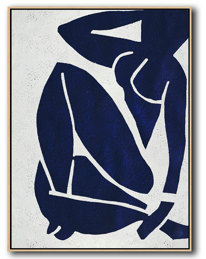 Extra Large Abstract Painting On Canvas,Buy Hand Painted Navy Blue Abstract Painting Nude Art Online,Pop Art Canvas